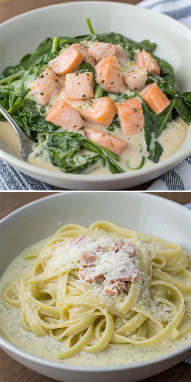 Heerlijke Pasta met Zalm en Spinazie in Romige Saus – Makkelijk Recept